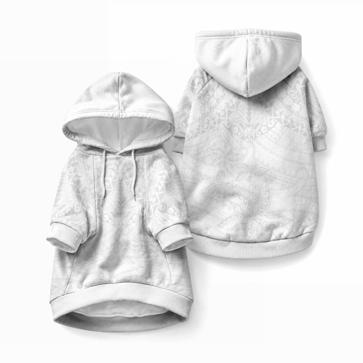 American Samoa White Sunday Pet Hoodie Lotu Tamaiti Plumeria With Samoan Pattern