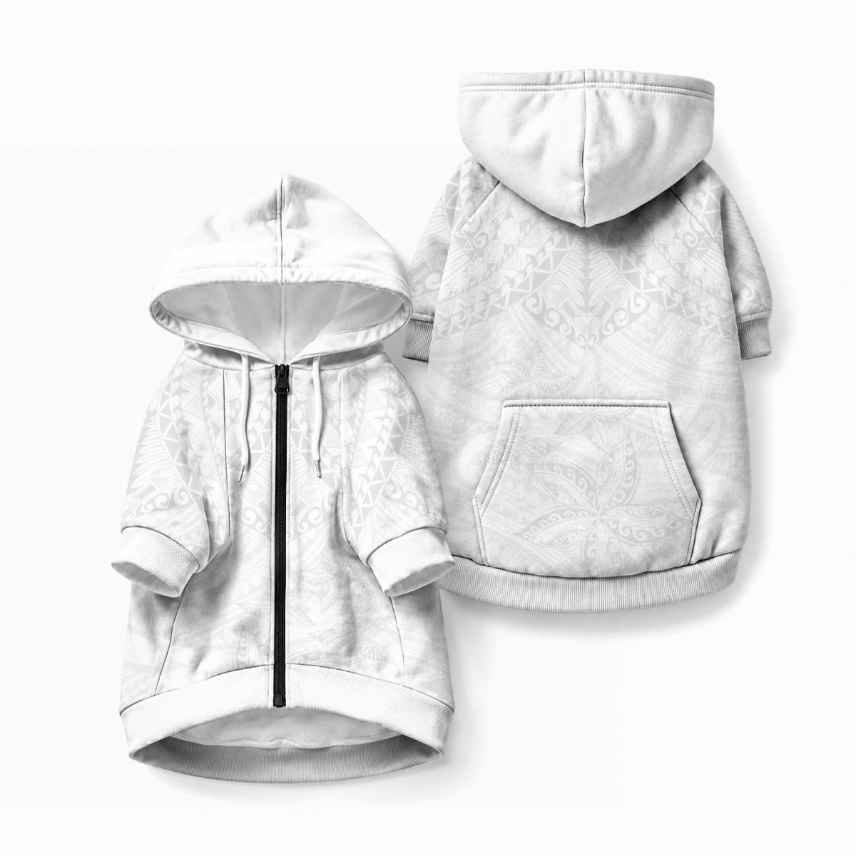 American Samoa White Sunday Pet Hoodie Lotu Tamaiti Plumeria With Samoan Pattern