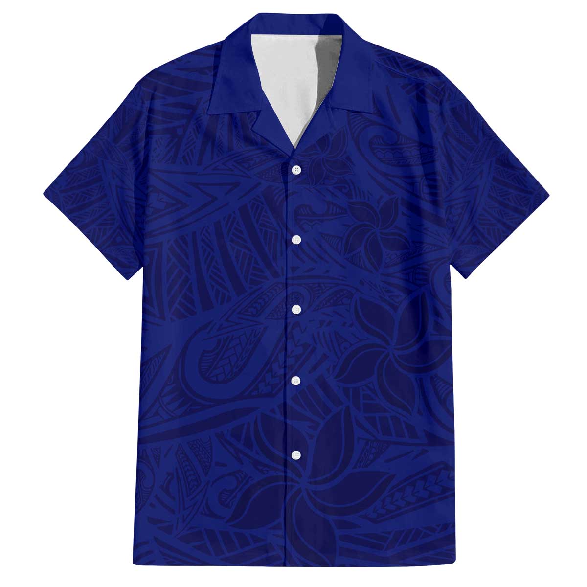 Blue Polynesia Family Matching Off The Shoulder Long Sleeve Dress and Hawaiian Shirt Polynesian Pattern Mix Plumeria LT14 Dad's Shirt - Short Sleeve Blue - Polynesian Pride
