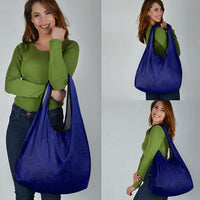 Blue Polynesia Grocery Bag Polynesian Pattern Mix Plumeria