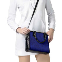 Blue Polynesia Shoulder Handbag Polynesian Pattern Mix Plumeria