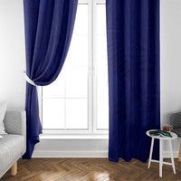 Blue Polynesia Window Curtain Polynesian Pattern Mix Plumeria