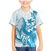 Blue Hawaii Humpback Whale Family Matching Mermaid Dress and Hawaiian Shirt Polynesian Tribal Ocean Vibes LT14 Son's Shirt Blue - Polynesian Pride