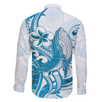 Blue Hawaii Humpback Whale Family Matching Off Shoulder Maxi Dress and Hawaiian Shirt Polynesian Tribal Ocean Vibes LT14 - Polynesian Pride