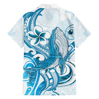 Blue Hawaii Humpback Whale Family Matching Puletasi and Hawaiian Shirt Polynesian Tribal Ocean Vibes LT14 - Polynesian Pride