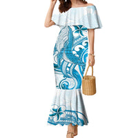 Blue Hawaii Humpback Whale Mermaid Dress Polynesian Tribal Ocean Vibes LT14 Women Blue - Polynesian Pride