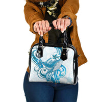 Blue Hawaii Humpback Whale Shoulder Handbag Polynesian Tribal Ocean Vibes LT14 One Size Blue - Polynesian Pride