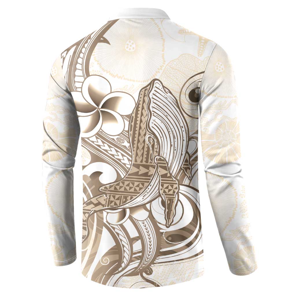 Brown Hawaii Humpback Whale Button Sweatshirt Polynesian Tribal Ocean Vibes
