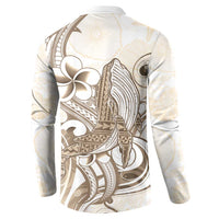 Brown Hawaii Humpback Whale Button Sweatshirt Polynesian Tribal Ocean Vibes