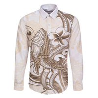 Brown Hawaii Humpback Whale Family Matching Mermaid Dress and Hawaiian Shirt Polynesian Tribal Ocean Vibes LT14 Dad's Shirt - Long Sleeve Brown - Polynesian Pride
