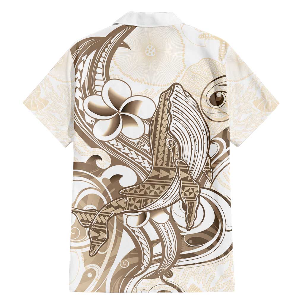 Brown Hawaii Humpback Whale Family Matching Off Shoulder Maxi Dress and Hawaiian Shirt Polynesian Tribal Ocean Vibes LT14 - Polynesian Pride