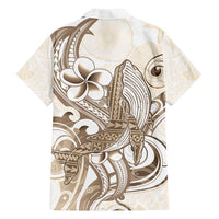 Brown Hawaii Humpback Whale Family Matching Off Shoulder Maxi Dress and Hawaiian Shirt Polynesian Tribal Ocean Vibes LT14 - Polynesian Pride