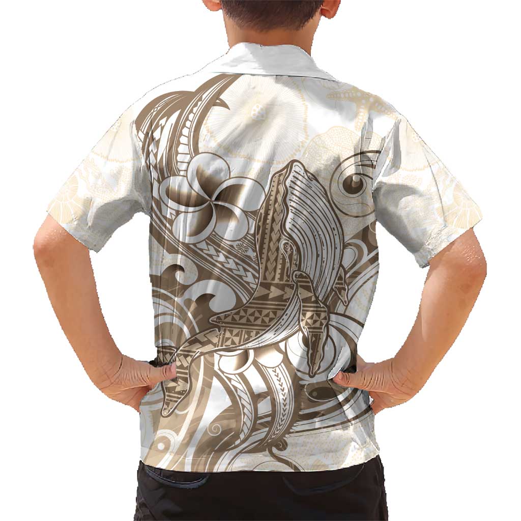 Brown Hawaii Humpback Whale Kid Hawaiian Shirt Polynesian Tribal Ocean Vibes LT14 - Polynesian Pride