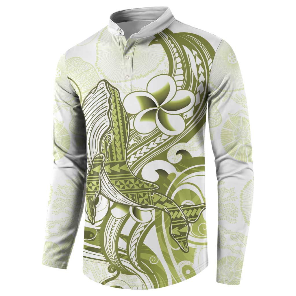 Lime Green Hawaii Button Sweatshirt Humpback Whale Tattoo Polynesian Tribal Ocean Vibes