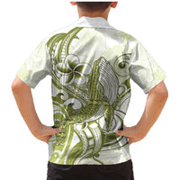 Lime Green Hawaii Family Matching Mermaid Dress and Hawaiian Shirt Humpback Whale Tattoo Polynesian Tribal Ocean Vibes LT14 - Polynesian Pride