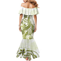 Lime Green Hawaii Family Matching Mermaid Dress and Hawaiian Shirt Humpback Whale Tattoo Polynesian Tribal Ocean Vibes LT14 - Polynesian Pride
