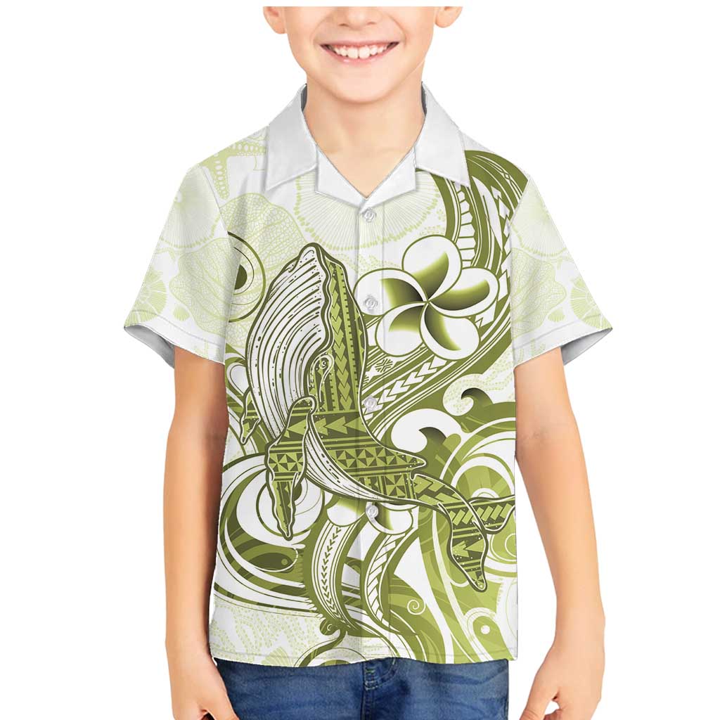 Lime Green Hawaii Family Matching Mermaid Dress and Hawaiian Shirt Humpback Whale Tattoo Polynesian Tribal Ocean Vibes LT14 Son's Shirt Lime Green - Polynesian Pride