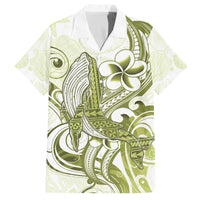 Lime Green Hawaii Family Matching Off The Shoulder Long Sleeve Dress and Hawaiian Shirt Humpback Whale Tattoo Polynesian Tribal Ocean Vibes