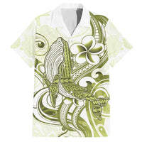 Lime Green Hawaii Family Matching Off Shoulder Maxi Dress and Hawaiian Shirt Humpback Whale Tattoo Polynesian Tribal Ocean Vibes LT14 Dad's Shirt - Short Sleeve Lime Green - Polynesian Pride