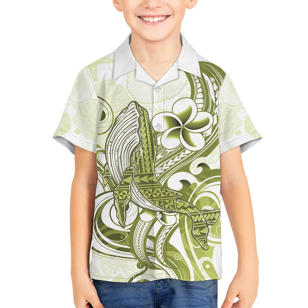 Lime Green Hawaii Family Matching Off Shoulder Maxi Dress and Hawaiian Shirt Humpback Whale Tattoo Polynesian Tribal Ocean Vibes LT14 Son's Shirt Lime Green - Polynesian Pride