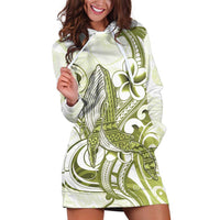 Lime Green Hawaii Hoodie Dress Humpback Whale Tattoo Polynesian Tribal Ocean Vibes LT14 Lime Green - Polynesian Pride