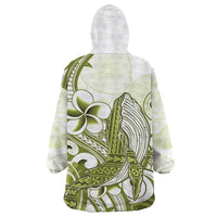 Lime Green Hawaii Wearable Blanket Hoodie Humpback Whale Tattoo Polynesian Tribal Ocean Vibes LT14 - Polynesian Pride
