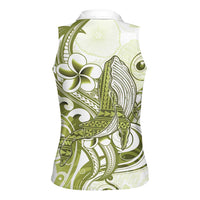 Lime Green Hawaii Women Sleeveless Polo Shirt Humpback Whale Tattoo Polynesian Tribal Ocean Vibes LT14 - Polynesian Pride