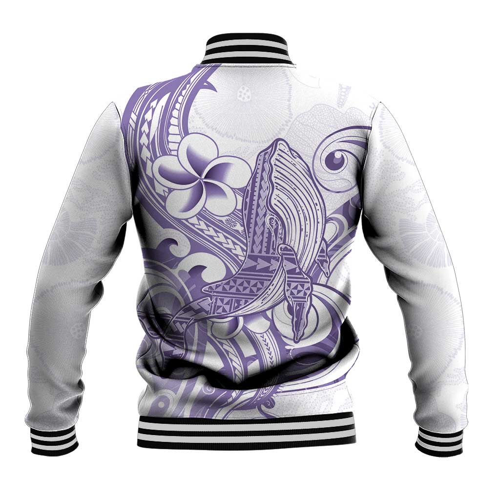 Purple Hawaii Baseball Jacket Humpback Whale Tattoo Polynesian Tribal Ocean Vibes