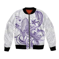 Purple Hawaii Bomber Jacket Humpback Whale Tattoo Polynesian Tribal Ocean Vibes LT14 Unisex Purple - Polynesian Pride