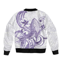 Purple Hawaii Bomber Jacket Humpback Whale Tattoo Polynesian Tribal Ocean Vibes LT14 - Polynesian Pride