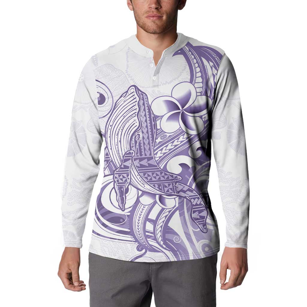 Purple Hawaii Button Sweatshirt Humpback Whale Tattoo Polynesian Tribal Ocean Vibes