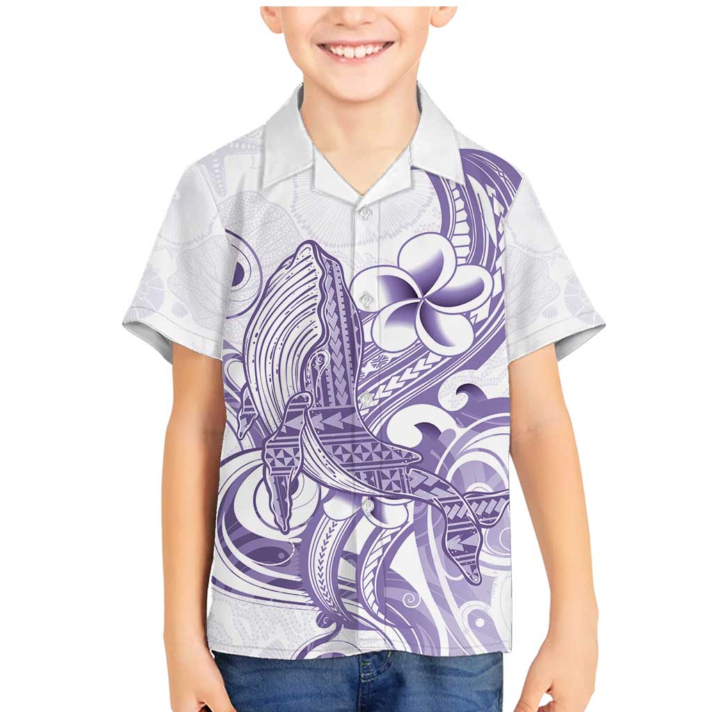 Purple Hawaii Family Matching Mermaid Dress and Hawaiian Shirt Humpback Whale Tattoo Polynesian Tribal Ocean Vibes LT14 Son's Shirt Purple - Polynesian Pride