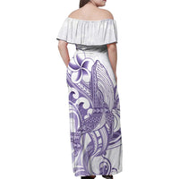 Purple Hawaii Family Matching Off Shoulder Maxi Dress and Hawaiian Shirt Humpback Whale Tattoo Polynesian Tribal Ocean Vibes LT14 - Polynesian Pride