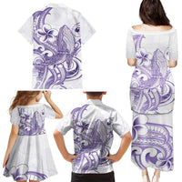 Purple Hawaii Family Matching Puletasi and Hawaiian Shirt Humpback Whale Tattoo Polynesian Tribal Ocean Vibes LT14 - Polynesian Pride