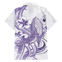 Purple Hawaii Family Matching Puletasi and Hawaiian Shirt Humpback Whale Tattoo Polynesian Tribal Ocean Vibes LT14 - Polynesian Pride