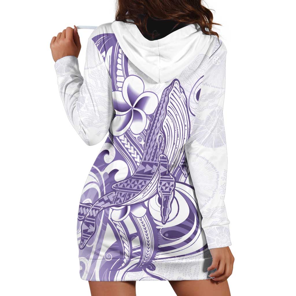 Purple Hawaii Hoodie Dress Humpback Whale Tattoo Polynesian Tribal Ocean Vibes LT14 - Polynesian Pride