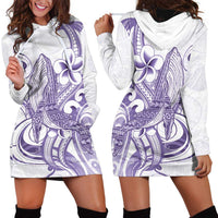 Purple Hawaii Hoodie Dress Humpback Whale Tattoo Polynesian Tribal Ocean Vibes LT14 - Polynesian Pride