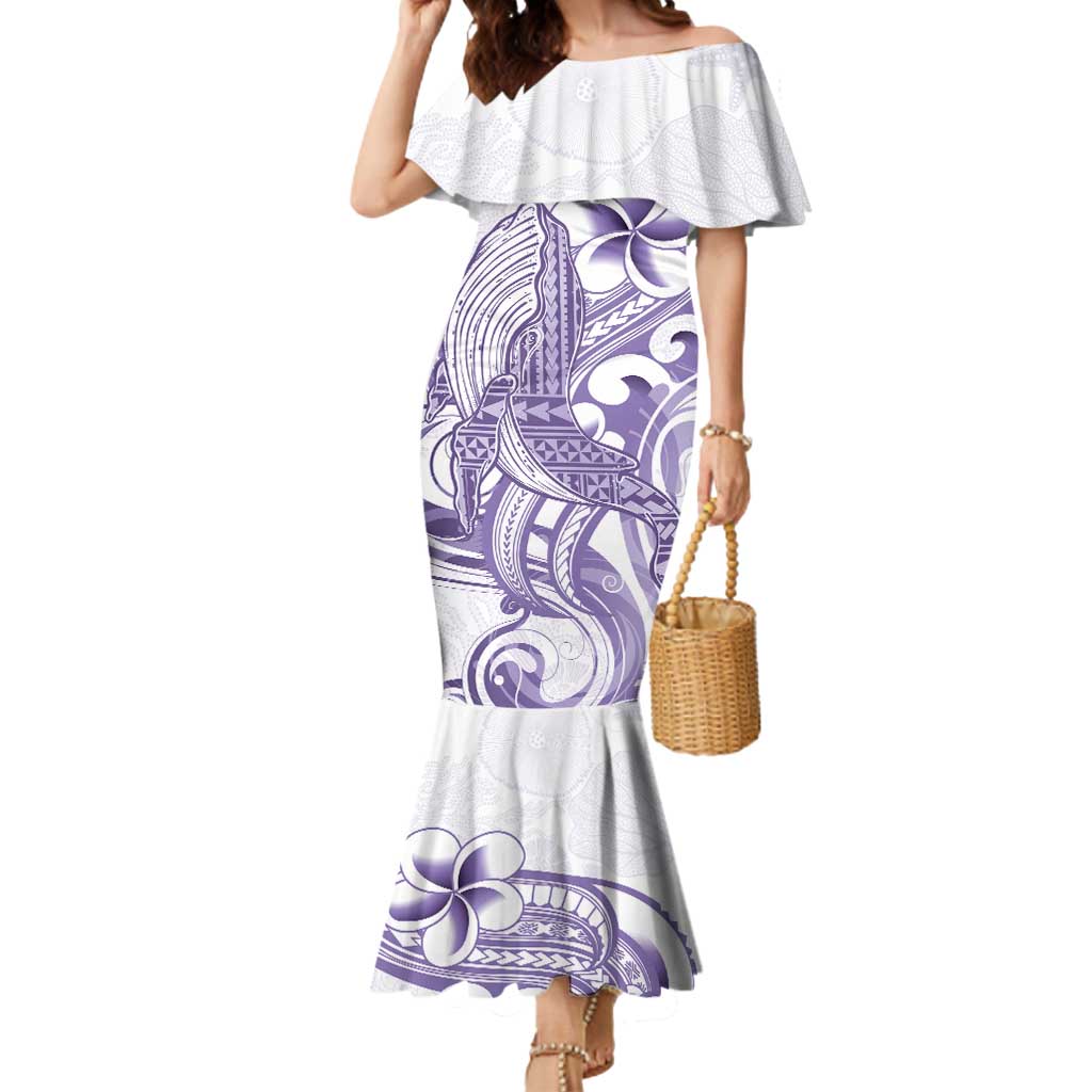 Purple Hawaii Mermaid Dress Humpback Whale Tattoo Polynesian Tribal Ocean Vibes LT14 Women Purple - Polynesian Pride