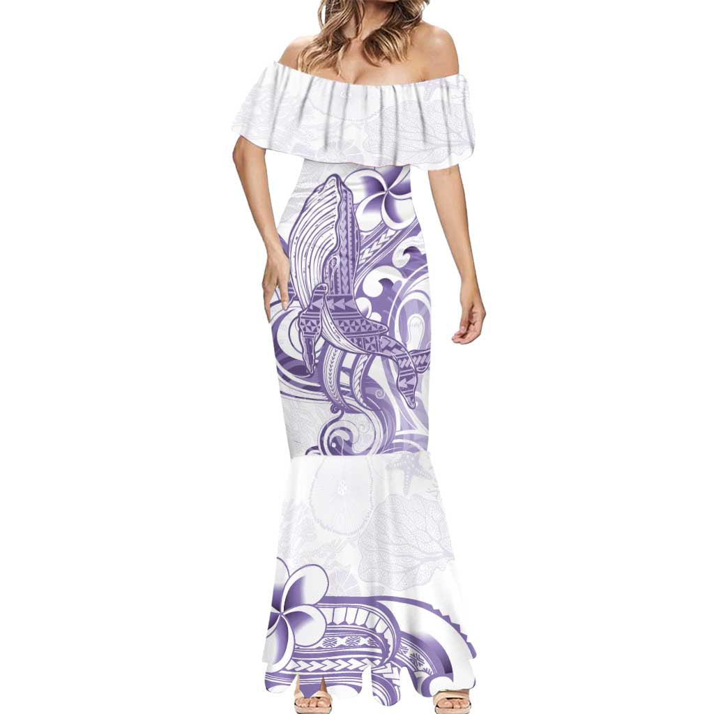 Purple Hawaii Mermaid Dress Humpback Whale Tattoo Polynesian Tribal Ocean Vibes LT14 - Polynesian Pride
