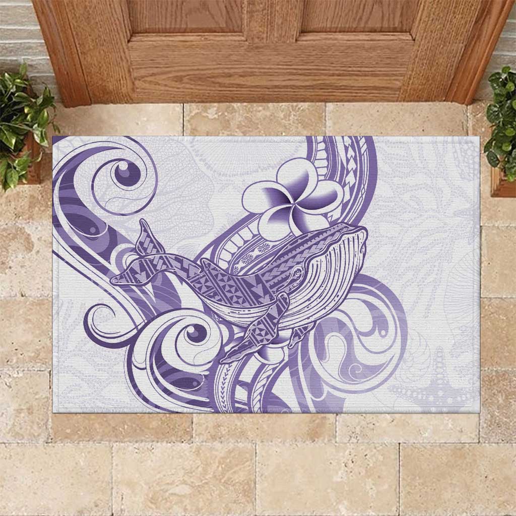 Purple Hawaii Rubber Doormat Humpback Whale Tattoo Polynesian Tribal Ocean Vibes LT14 Purple - Polynesian Pride