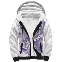 Purple Hawaii Sherpa Hoodie Humpback Whale Tattoo Polynesian Tribal Ocean Vibes LT14 Unisex Purple - Polynesian Pride