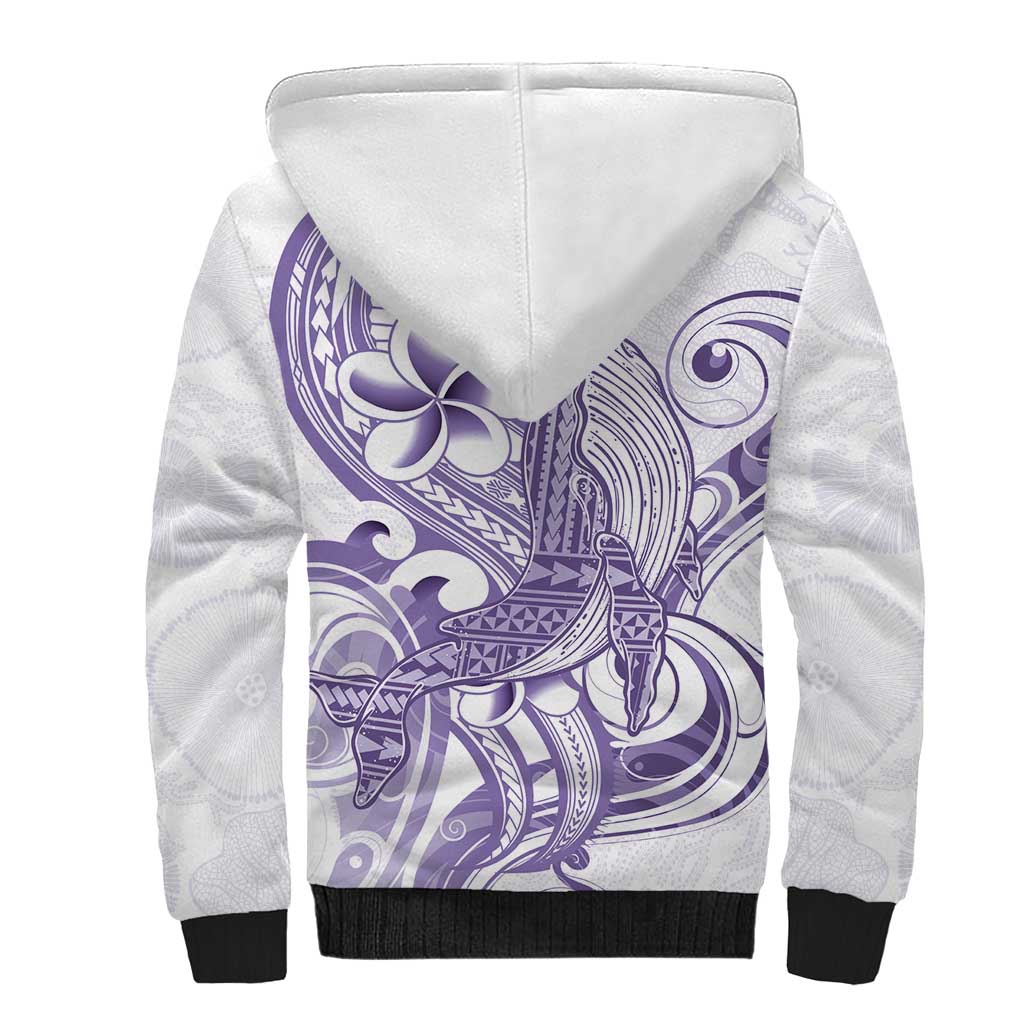 Purple Hawaii Sherpa Hoodie Humpback Whale Tattoo Polynesian Tribal Ocean Vibes LT14 - Polynesian Pride
