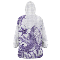 Purple Hawaii Wearable Blanket Hoodie Humpback Whale Tattoo Polynesian Tribal Ocean Vibes LT14 - Polynesian Pride