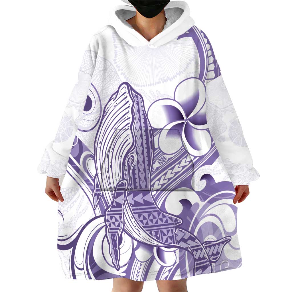 Purple Hawaii Wearable Blanket Hoodie Humpback Whale Tattoo Polynesian Tribal Ocean Vibes LT14 - Polynesian Pride