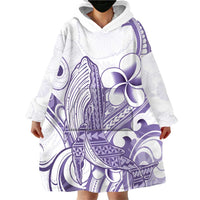 Purple Hawaii Wearable Blanket Hoodie Humpback Whale Tattoo Polynesian Tribal Ocean Vibes LT14 - Polynesian Pride
