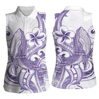 Purple Hawaii Women Sleeveless Polo Shirt Humpback Whale Tattoo Polynesian Tribal Ocean Vibes LT14 - Polynesian Pride