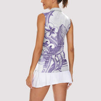 Purple Hawaii Women Sleeveless Polo Shirt Humpback Whale Tattoo Polynesian Tribal Ocean Vibes LT14 - Polynesian Pride