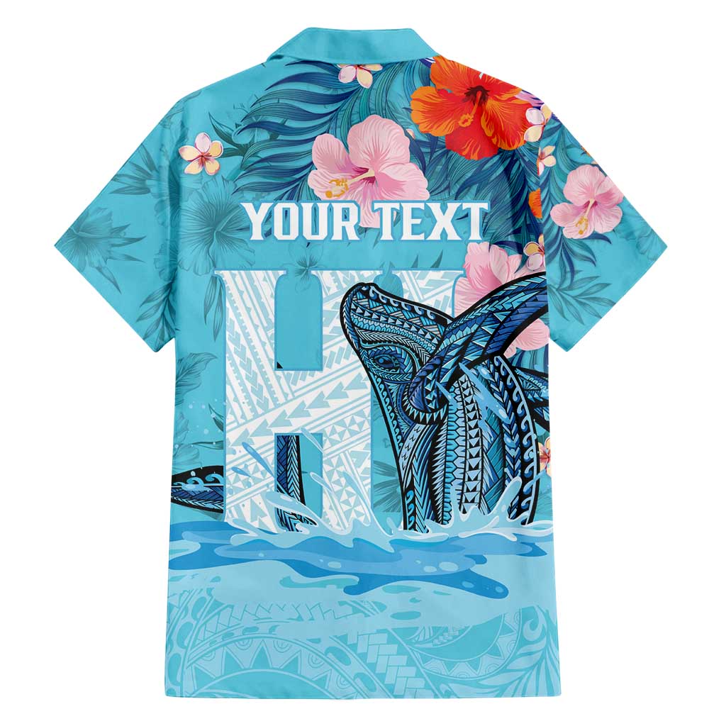 Personalised Hawaii Family Matching Off Shoulder Maxi Dress and Hawaiian Shirt Humpback Whale Tattoo With Tropical Flowers LT14 - Polynesian Pride
