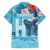 Personalised Hawaii Family Matching Off Shoulder Maxi Dress and Hawaiian Shirt Humpback Whale Tattoo With Tropical Flowers LT14 - Polynesian Pride