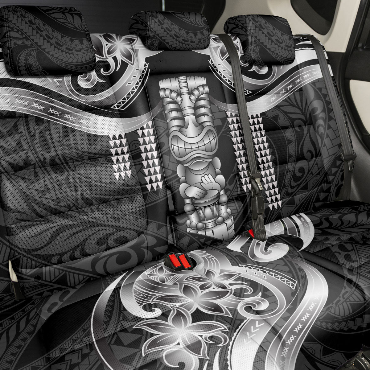 Tiki Drum Hawaii Back Car Seat Cover Hawaiian Kakau Tattoo Style LT14 - Polynesian Pride